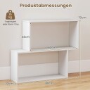 3 etasjes geometrisk bokhylle – hvitt tre kubeformede hyller