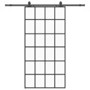 vidaXL Skyvedør med monteringssett svart 102x205 cm ESG-glass
