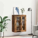  Veggskap Gamle tre 69,5 x 34 x 90 cm Sponplater og glass