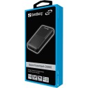 Sandberg Saver Powerbank 20000 mAh med 2 USB-A og 1 USB-C Svart