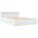  Sengestamme med skuff 2 pcs Hvit 137 x 188 cm Konstruert tre