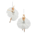 Juletrepynt ballerina med tiara 18 cm sølv