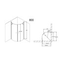 Arrow Round Dusjvegg klar, ett par 80x80 cm, Baderom