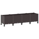 vidaXL Hagekrukke med hjul Brun 160 x 40 x 44 cm PP