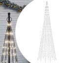 vidaXL Juletrelys på flaggstang 1534 LED kaldhvit 500 cm