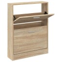 vidaXL Skoskap eik 59x17x81 cm konstruert tre