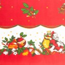 Borg Living Tekstil voksduk med akrylbelegg   30 meter på rull   Med julemotiv   Santa Claus og misteltein   140 cm bred tekstilduk