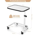 Justerbart nattbord med rullefunksjon – vippeplate 73–93 cm