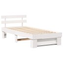 Sengestamme med hodegjerde Hvit 90 x 200 cm Heltre furu