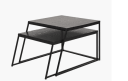 Trend Collection Salongbordsett Svart Metall/Eikefiner S/2