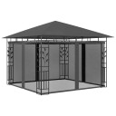 vidaXL Paviljong med myggnett 3x3x2,73 m antrasitt 180 g/m²