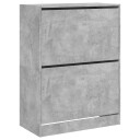  Skoskap med 2 vippeskuffer betonggrå 80x42x108 cm 8721012385962