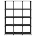 vidaXL Displayhylle med 12 kuber svart 103x30x141 cm stoff