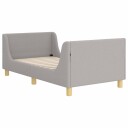 vidaXL Barneseng med hodegavl med hodegjerde Lysegrå 80x160 cm Bouclé