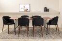Venture Home Spisegruppe Unnao 200 cm inkl. 6 Labbetorp Stoler Valnøttsbrun/Svart/Brun