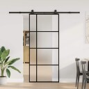vidaXL Skyvedør med monteringssett 90x205 cm ESG glass og aluminium