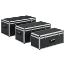 Vidaxl Oppbevaringskasser 3 Stk Svart Aluminium
