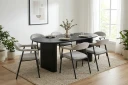 Ronja spisestol i metall med stoffsete   Beige/svart