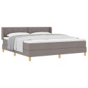  Box Spring Seng med Madrass Taupe 180x200 cm Stoff
