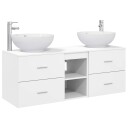 vidaXL Baderomsinnredningssett 3 stk. Hvit 49,5 x 44,5 x 65 cm