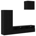  TV Vegg Enheter 4 pcs Svart Eik Konstruert tre
