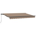 vidaXL Uttrekkbar markise Gråbrun 350 x 250 cm Polyester og aluminium