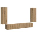 vidaXL TV vegghyllesett 4 stk. Artisan Eik Konstruert tre