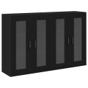  Veggskap 2 stk Svart Eik 69,5 x 34 x 90 cm Konstruert Tre