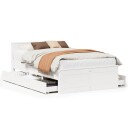  Sengeramme uten madrass med hodegavl hvit 120x190cm heltre furu