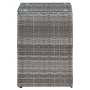 vidaXL Sidebord med glasstopp grå 35x35x52 cm polyrotting