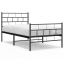 vidaXL Sengeramme i metall med hode- og fotgavl svart 90x200 cm 8721012188716