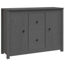 vidaXL Skjenk grå 100x35x74 cm heltre furu