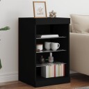 vidaXL Skjenk med LED-lys svart 41x37x67 cm