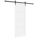 vidaXL Skyvedør med utstyr Sett Hvit 78x202 cm Solid Tre Furu