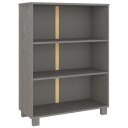 vidaXL Bokhylle lysegr? 85x35x112 cm heltre furu