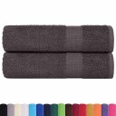 vidaXL Badehåndklær FROGN 2 stk antrasitt 100x150 cm 360 gsm