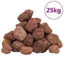 Vidaxl Lavasteiner 25 kg Rød 3-5 cm