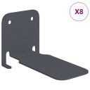 vidaXL Flytende hylle med hylle 8 pcs Antrasitt 6 x 10,8 x 6,6 cm