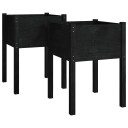 vidaXL Plantekasser 2 stk svart 50x50x70 cm heltre furu