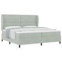  Box Spring Seng med Madrass Lysegrå 200x200 cm Fløyel