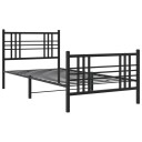  Sengeramme i metall med hode- og fotgavl svart 100x190 cm 8721012373006