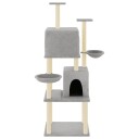 Vidaxl Kattetre Med Klorestolper I Sisal Lysegrå 180 cm