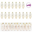  Dekorasjon til juletre 40 pcs champagne