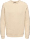 ONLY & SONS Onsjames Cutline Rlx Crew Knit   OATMEAL   L