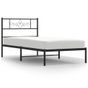  Sengeramme i metall med hodegavl svart 90x200 cm 8721012047174
