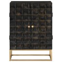vidaXL Skjenk svart 55x34x75 cm heltre mango og jern