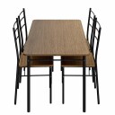 5 delers spisegruppe brun MDF og metall plassbesparende design