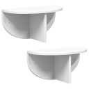  Vegghylle Veggmontert 2 pcs Hvit 38 x 19 x 19 cm Konstruert tre