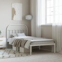 vidaXL Sengeramme i metall med hodegavl hvit 100x190 cm 8720845884581