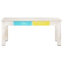  Salongbord hvit 110x60x45 cm heltre mango